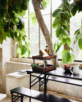 Havesæt med bord og bænke - 220x60 - sort