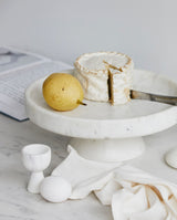 IMATRA kagefad i marmor - ø30 cm - hvid