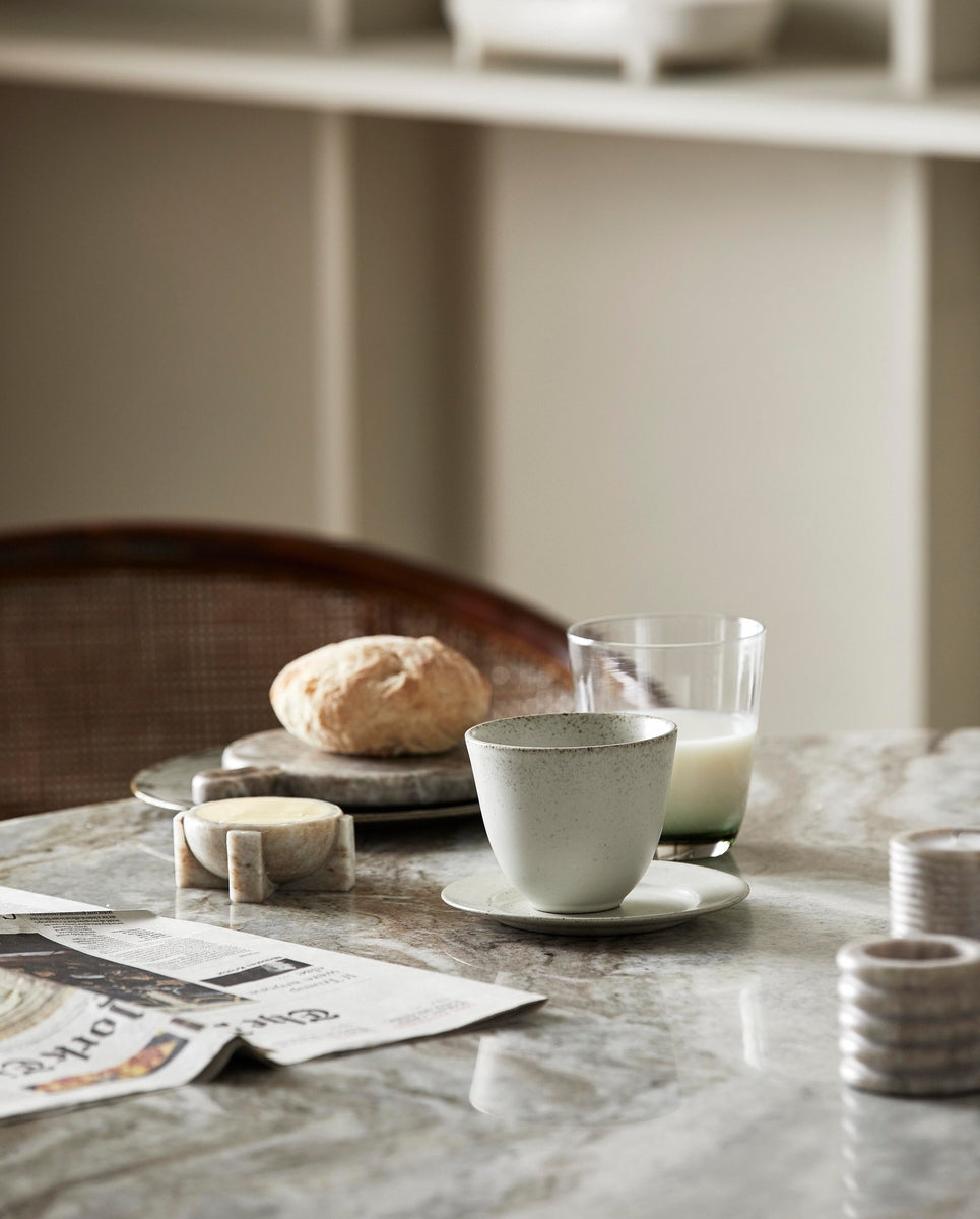 MERIAN saltkar i marmor - ø8 cm - brun