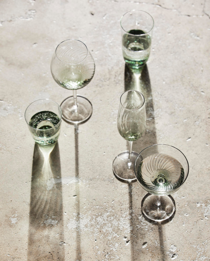 GARO cocktailglas - h18 cm - klar glas/grøn