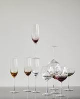 GARO champagneglas - h27,5 cm - klar glas/lilla