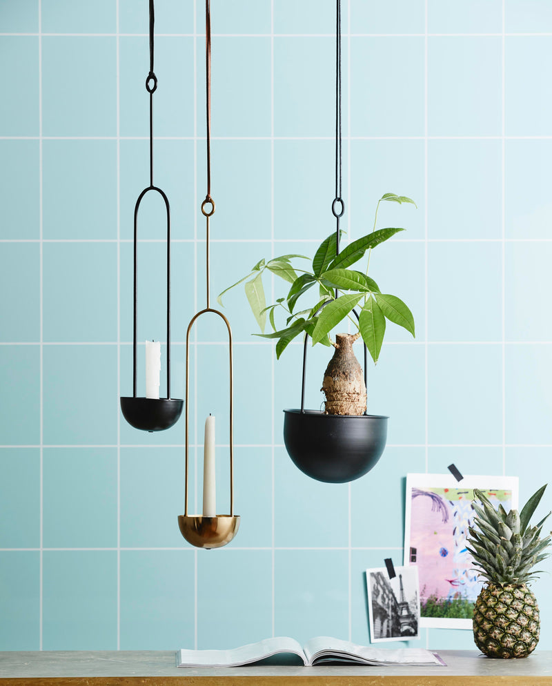 KOBBA lysestage til ophæng - h57 cm - sort