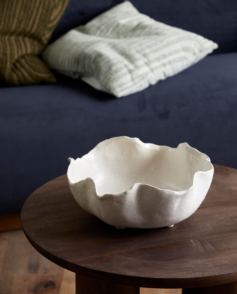 KAUAI skål i keramik - large - ø35 cm - offwhite