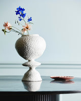 MOYO blomstervase i keramik - h30 cm - hvid