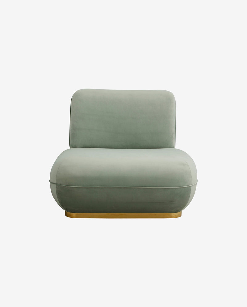 ISEO loungestol i velour - mintgrøn