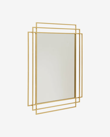SQUARE spejl i jern - 97x76 cm - guld finish