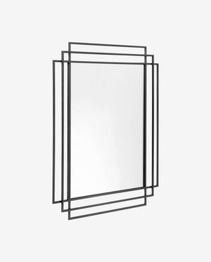 SQUARE spejl i jern - 97x76 cm - sort