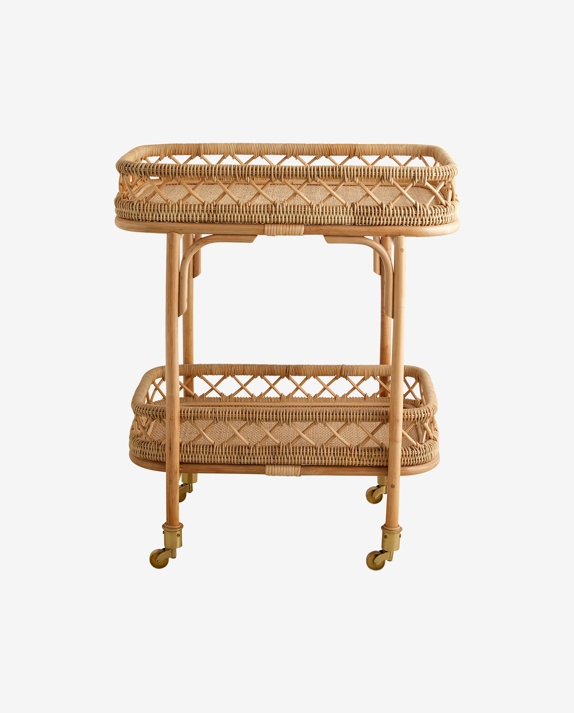 LIRI rullebord i rattan - 62x42 cm - natur