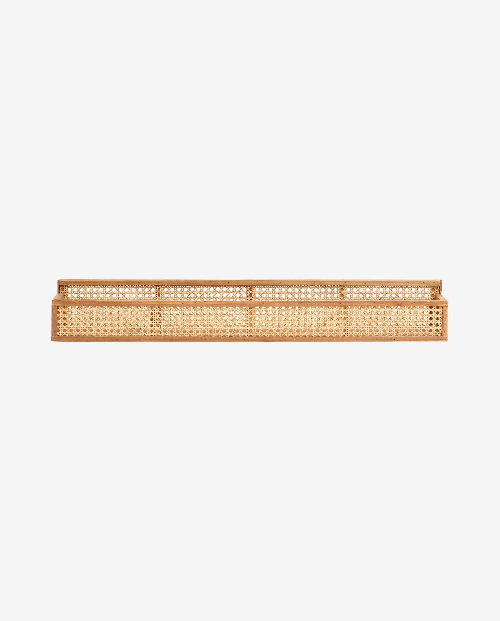 SHELFI hylde i rattan med flet - l91 cm - natur