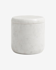 MARBLE opbevaringskrukke i marmor - h10 cm - hvid