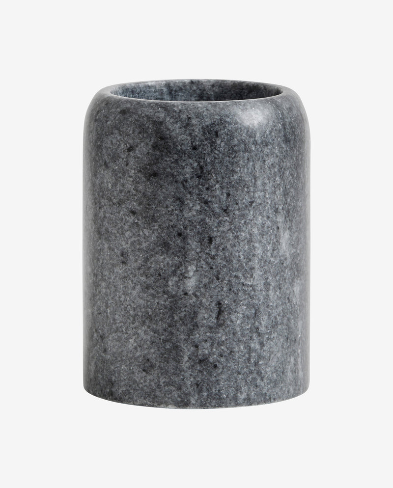 MARBLE tandkrus i marmor - h10 cm - sort/grå