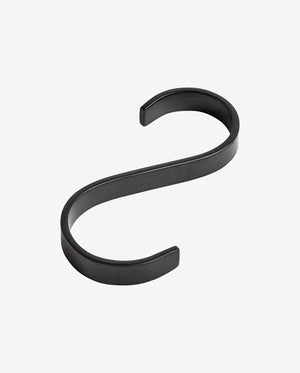 S-krog til håndklædestang - flad - sort