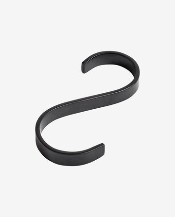S-krog til håndklædestang - flad - sort
