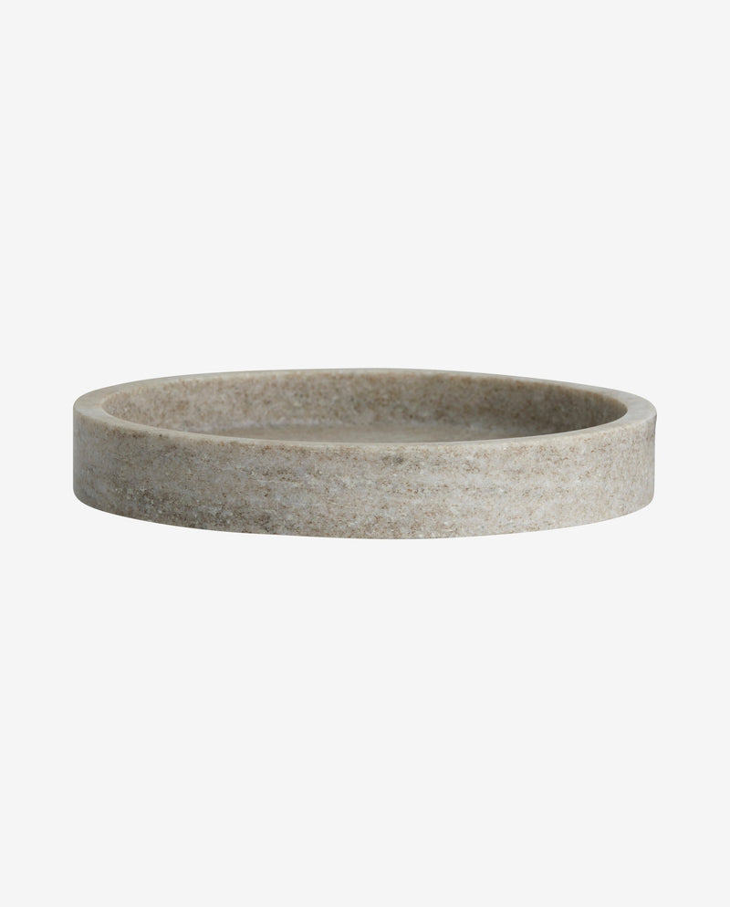 VINGA fad i marmor - ø20 cm - lys brun
