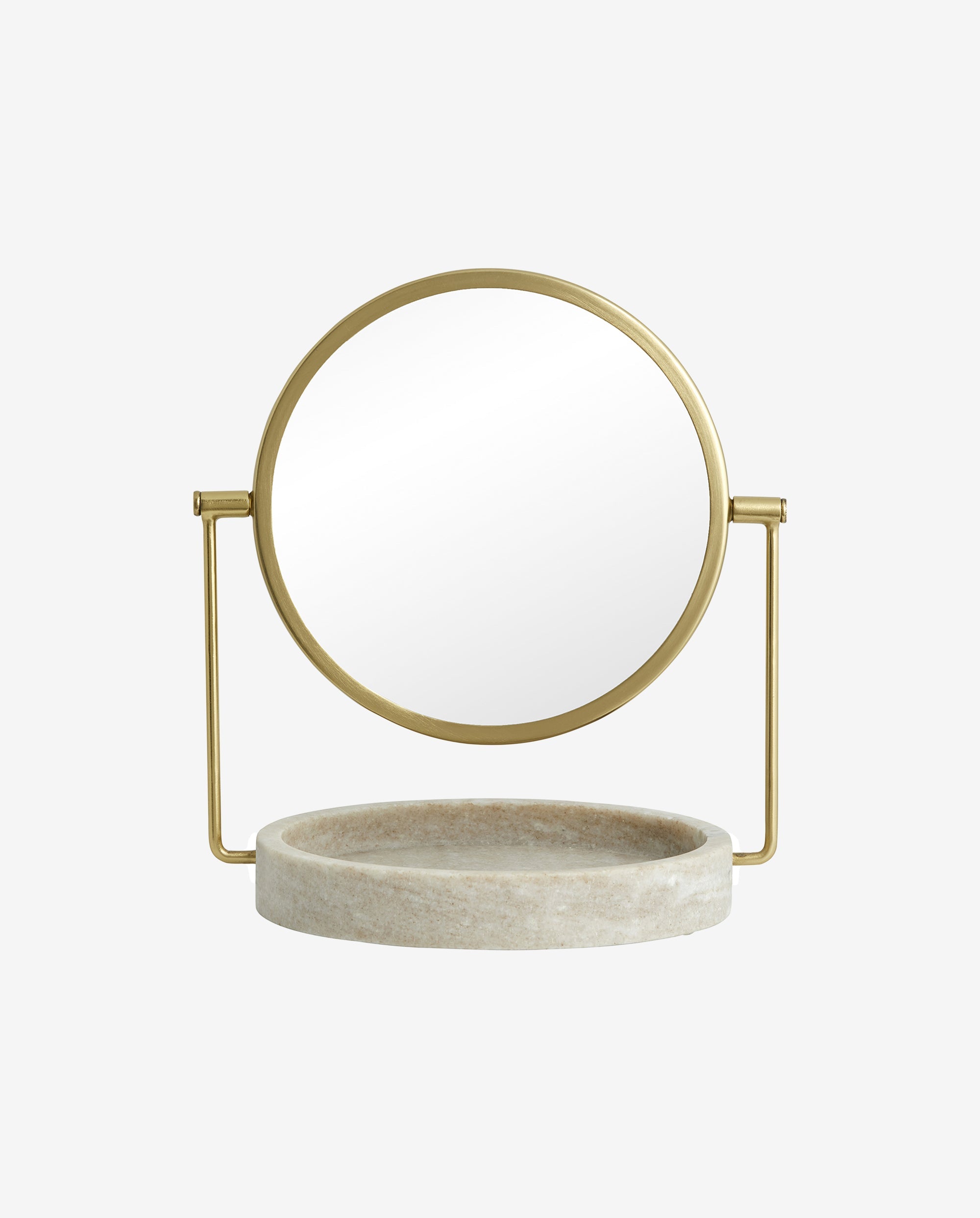 HAJA bordspejl - H28,5 cm - Brun marmor/guld finish