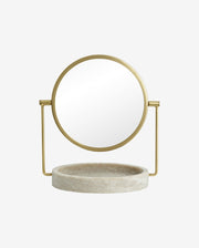 HAJA bordspejl - H28,5 cm - Brun marmor/guld finish