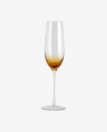GARO champagneglas - h27,5 cm - klar glas/ravgul