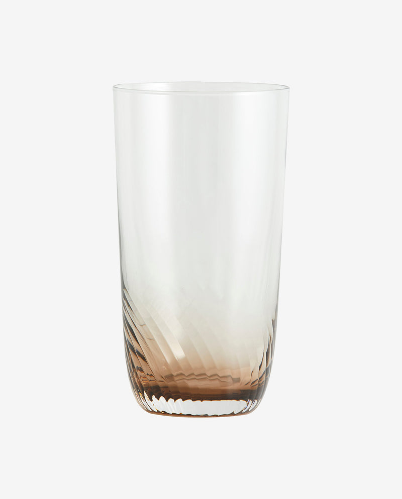 GARO højt drikkeglas - h15 cm - klar glas/brun