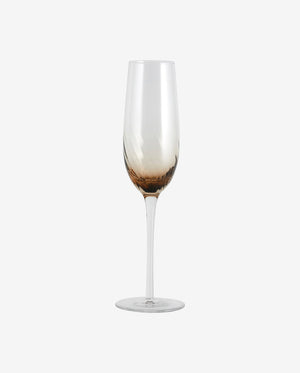 GARO champagneglas - h27,5 cm - klar glas/brun