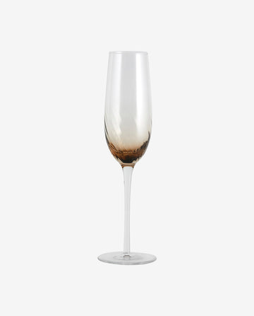 GARO champagneglas - h27,5 cm - klar glas/brun