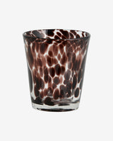 TEPIN drikkeglas med mønster - h10 cm - klar glas/brun