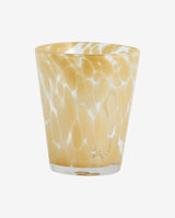 TEPIN drikkeglas med mønster - h10 cm - klar glas/beige