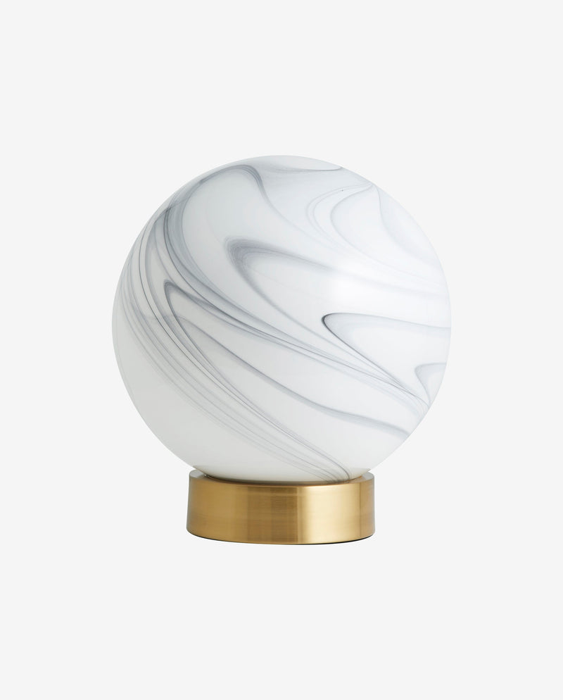 FAUNA bordlampe i glas - h28 cm - hvid/guld