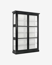 CLASSIC vitrineskab i træ - 212x142 - sort/hvid
