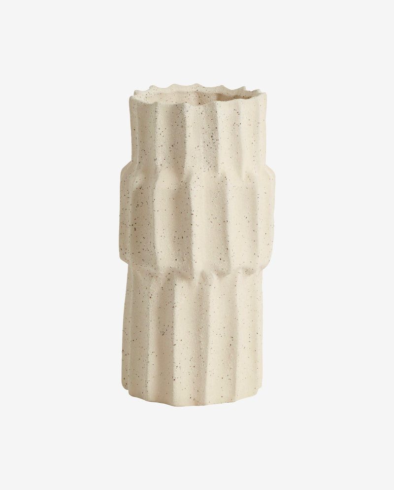 NAGO høj vase i stentøj - small - h20 cm - creme