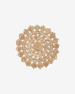 DOORY rund dækkeserviet i jute m/mønster - ø45 cm - natur