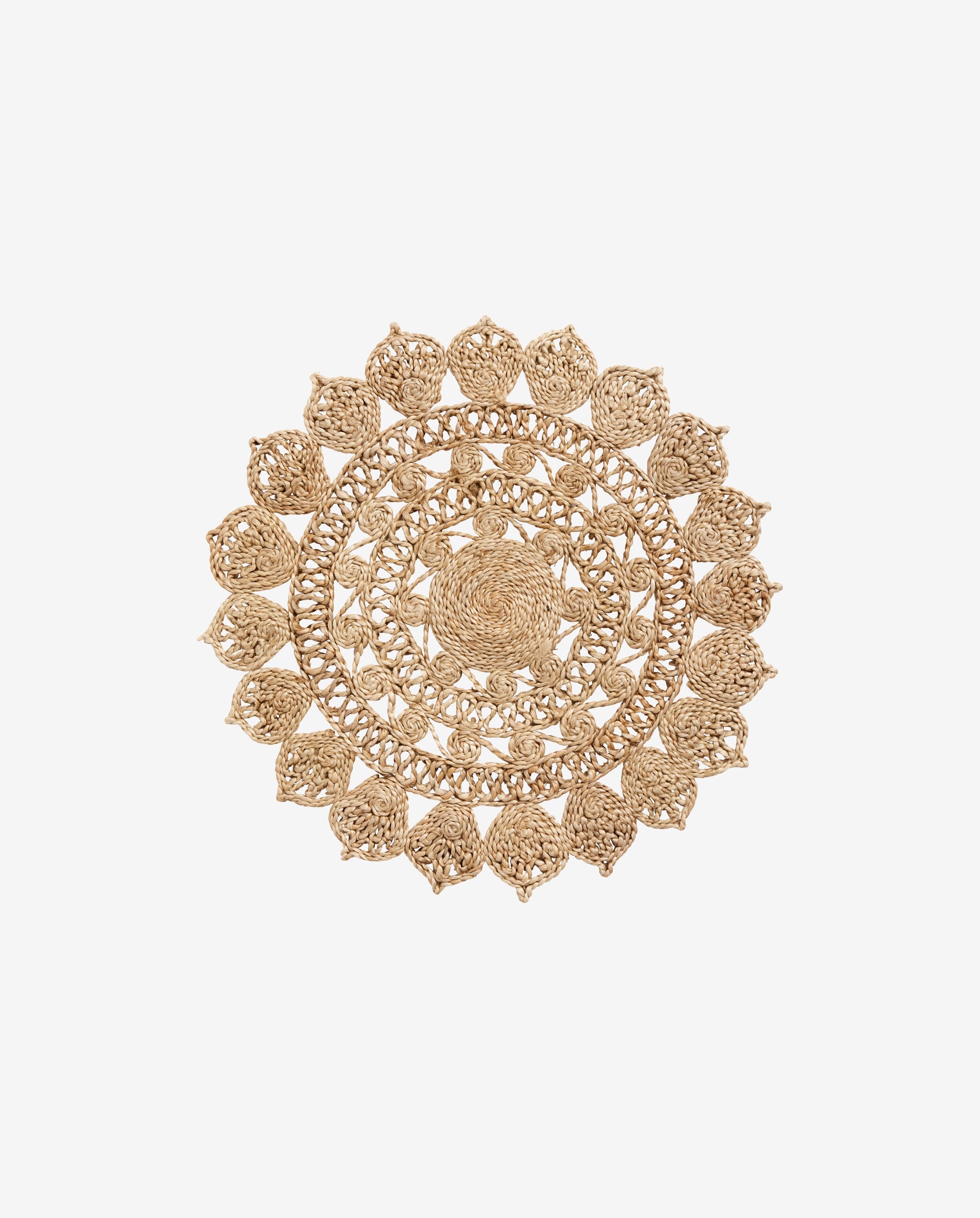 DOORY rund dækkeserviet i jute m/mønster - ø45 cm - natur