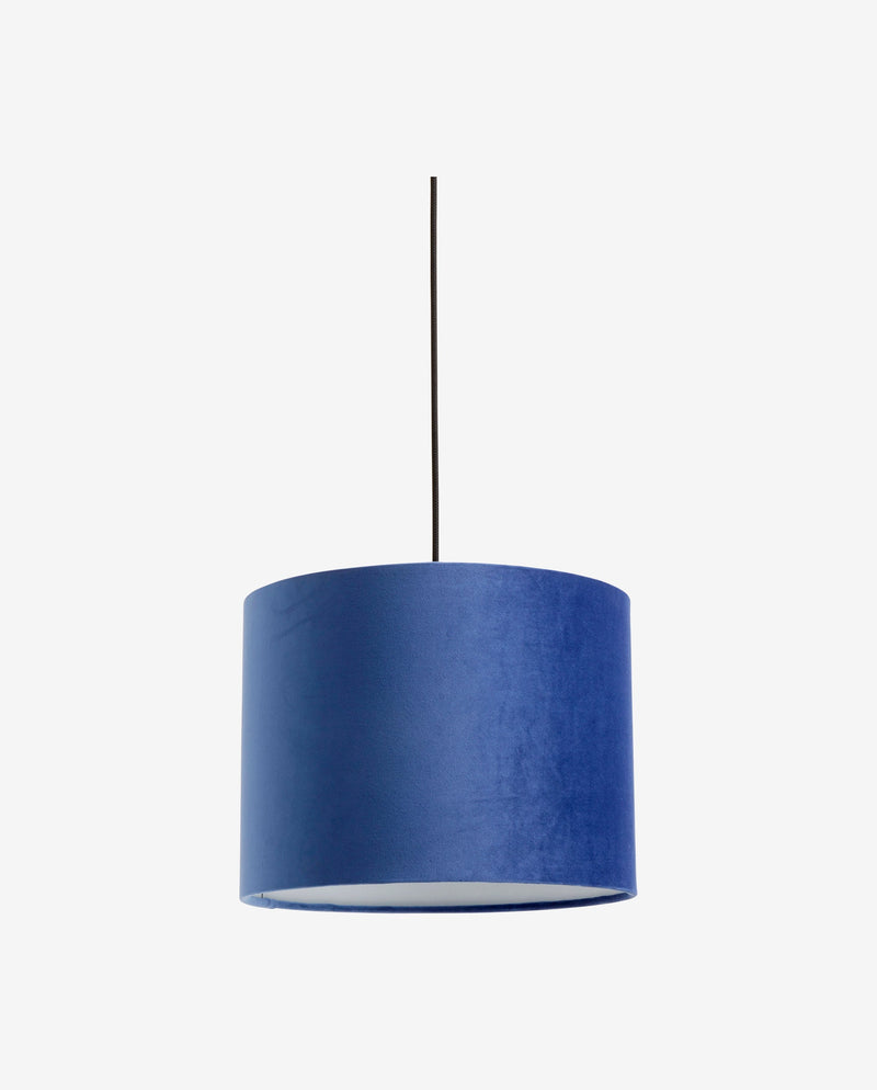 Lampeskærm i velour - ø33 cm - blå