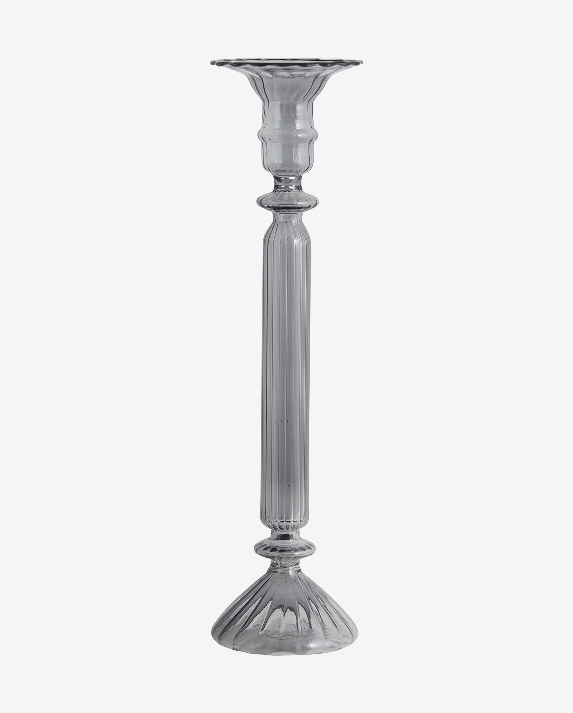 ERISKA lysestage i glas - h30 cm - transparent sort