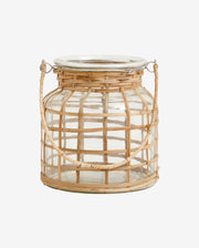BAMBOO lanterne i bambus - h15 cm - natur