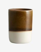 LOCOTO krus i keramik - h10 cm - hvid/brun