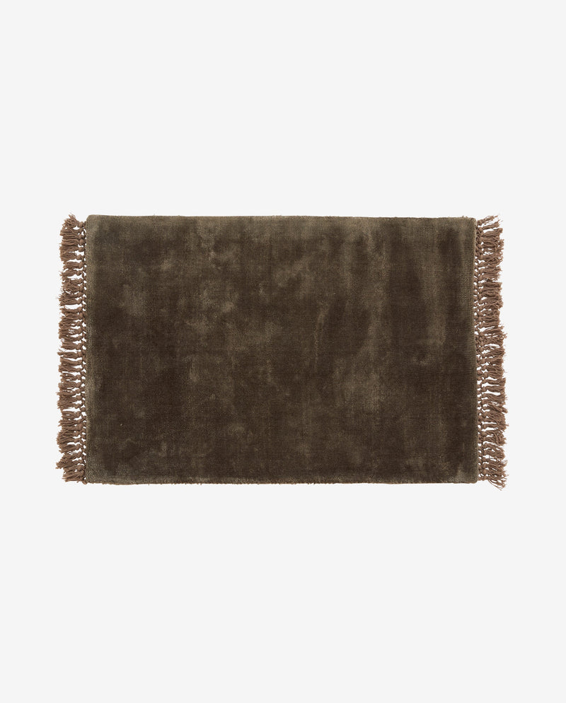 NOBLE tæppe med frynser - 60x90 - varm grå