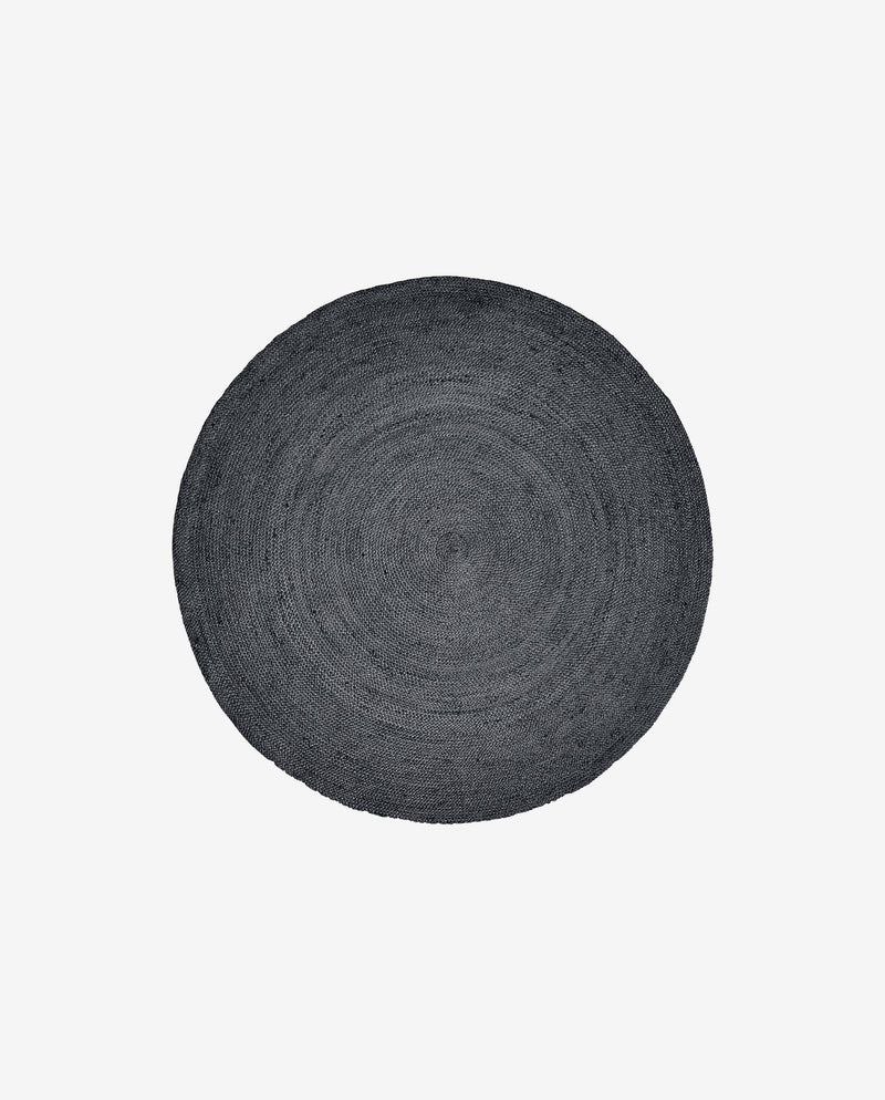 Rundt tæppe i jute - ø150 cm - sort