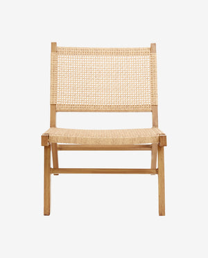 VASAI lounge havestol i flettet polyrattan - natur