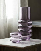MAUI vase/lysestage i glas - small -  h11 cm - lilla