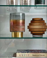 RILL vase med riller - h16 cm - mørk ravgul