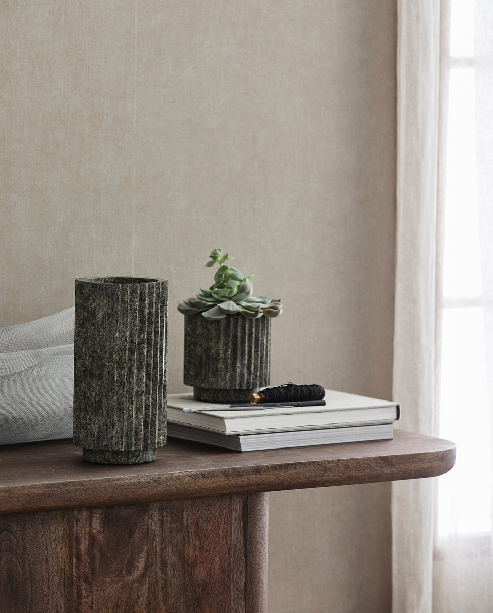 LOON vase - grøn marmor