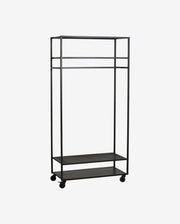 ALTA garderobestativ i jern med hjul - 190x93 cm - sort - nordal.dk