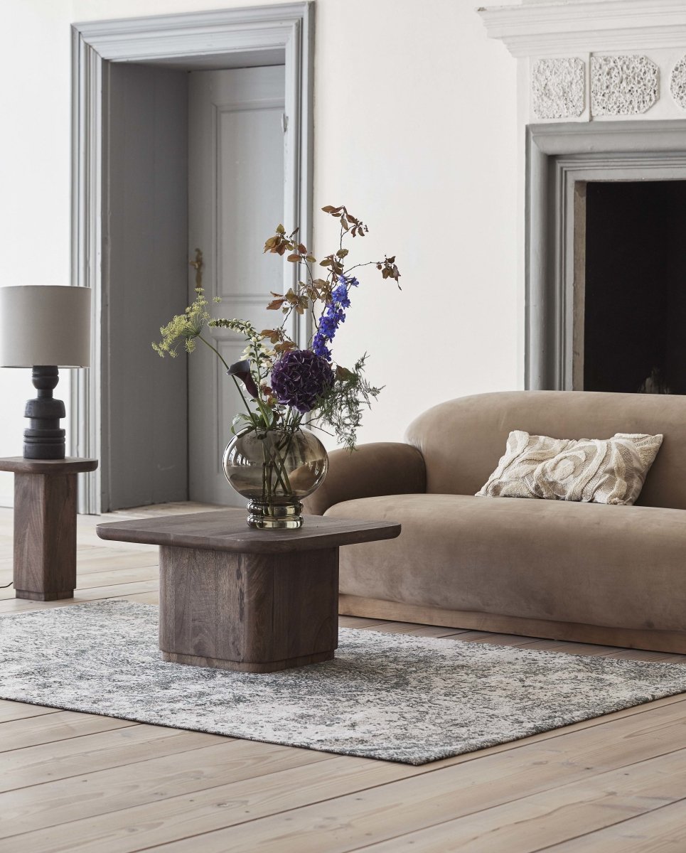 ARIA jacquardvævet tæppe - 160x240 cm - grøn/beige - nordal.dk