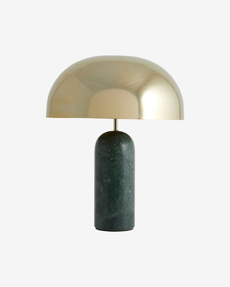 ATLAS bordlampe i marmor og metal - h49 cm - grøn/guld - nordal.dk
