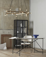 DEE spisebord / arbejdsbord i jern og marmor - 142x70 - hvid/sort - nordal.dk
