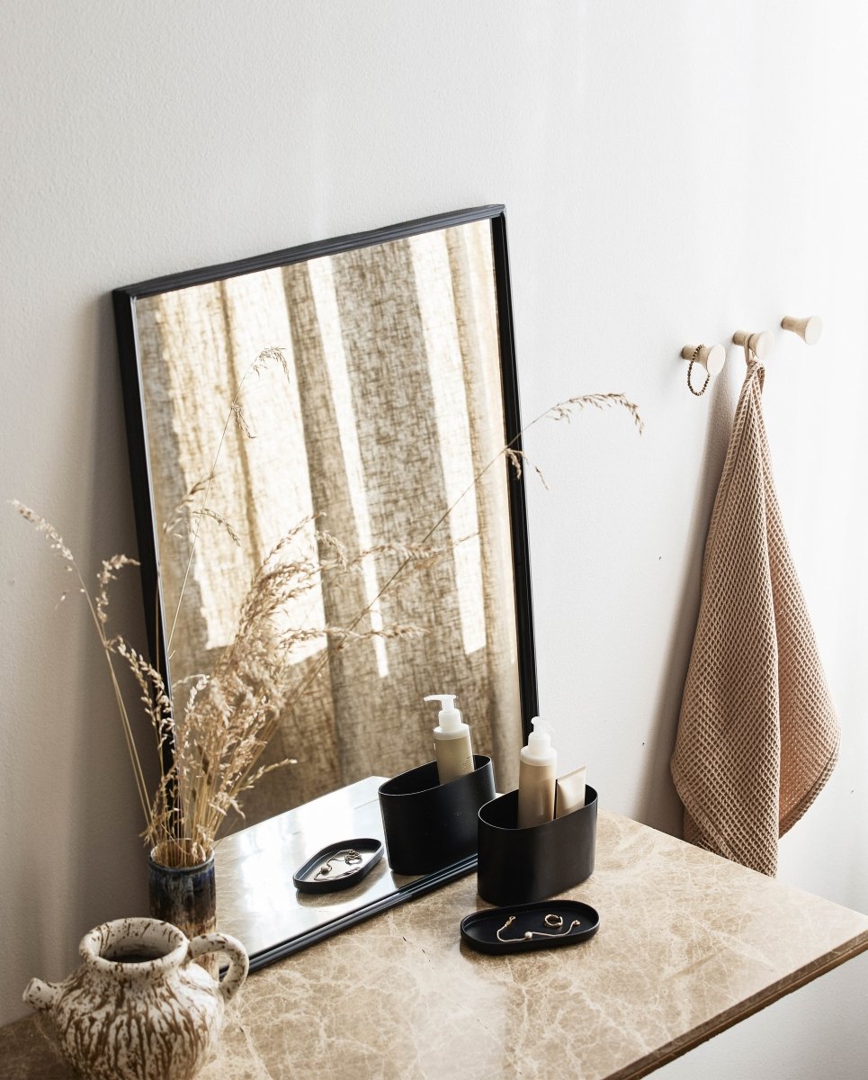 DOWNTOWN spejl med jernramme - h80 cm - sort - nordal.dk
