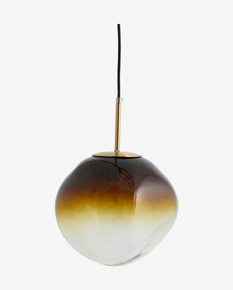 EDFU pendel i glas - ø28 cm - klar glas/brun - nordal.dk