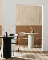 ERIE cafebord i træ og marmor - råhvid, brun, beige - nordal.dk