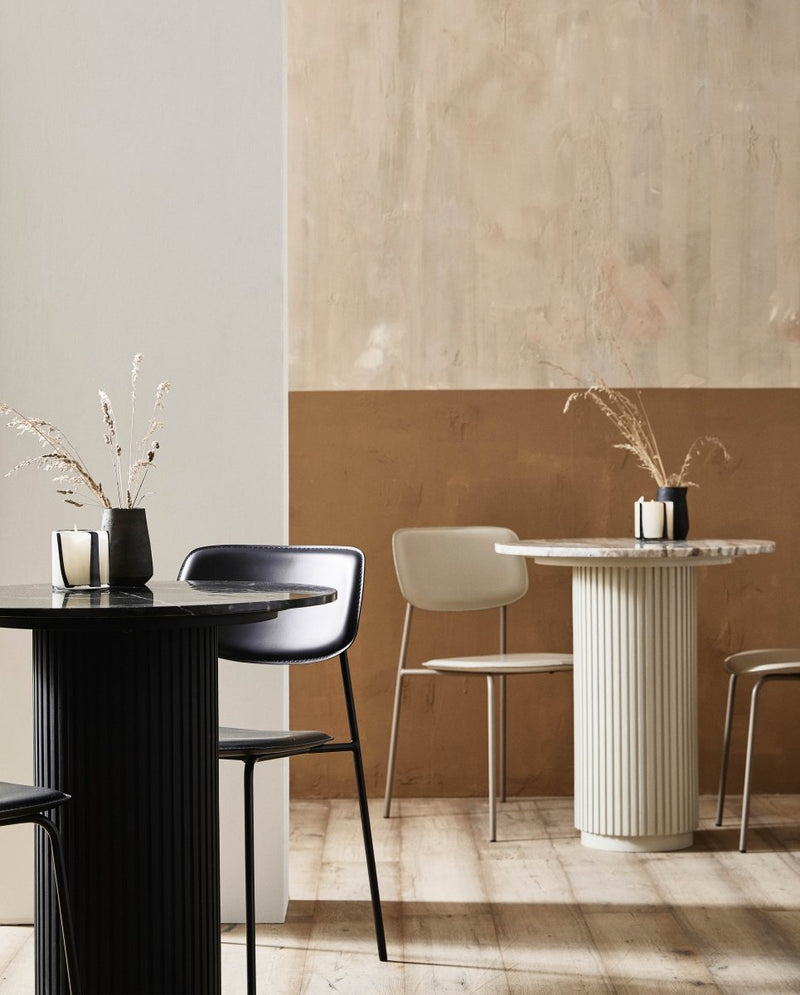 ERIE cafebord i træ og marmor - sort - nordal.dk