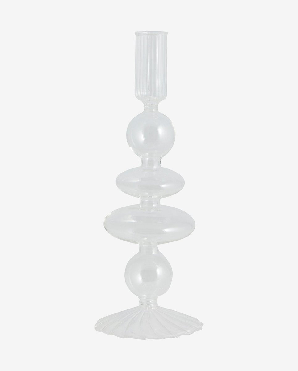 ERISKA lysestage i glas - h23 cm - klar glas - nordal.dk